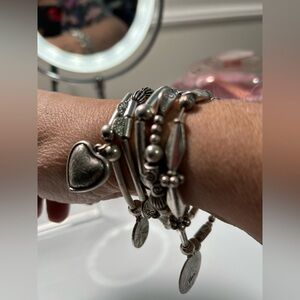 Lia Sophia Silver Charm Bracelet Set